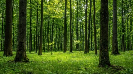 Obraz premium Green trees in the forest isolated on white background