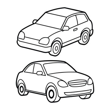 black and white cars drawing clip art preview