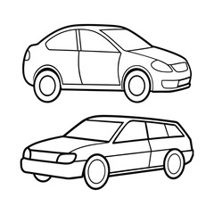 Obraz premium Car line art vector