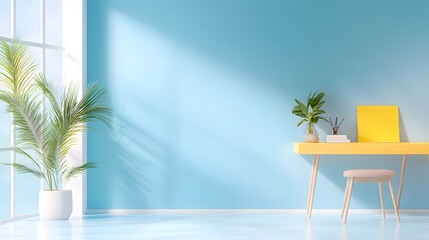 Bright and modern workspace with plants and light