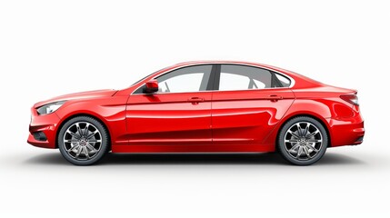 Obraz premium Vintage Red Sedan Car Vector in Isolated View 