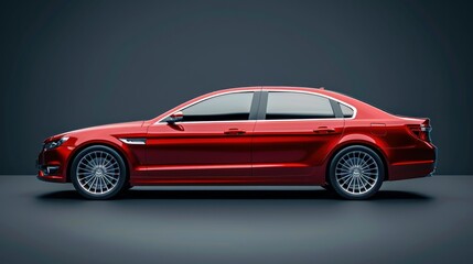 Obraz premium Vintage Red Sedan Car Vector in Isolated View 