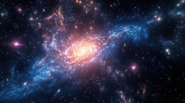 A mesmerizing image of a dwarf galaxy nestled among larger galaxies, showcasing its unique characteristics in the vast universe