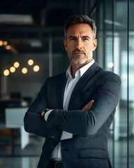 Professional portrait of a male executive in a modern workspace