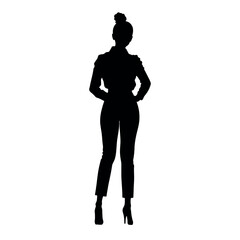 Fototapeta premium a stylish woman standing pose vector silhouette isolated white background