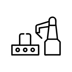 Manufacturing and Production Icon Line Art , Sleek, Modern Symbols Representing Industrial Processes, Efficiency, and Innovation