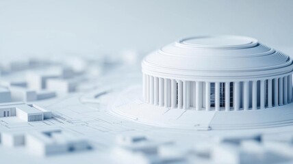 Innovative architectural design in blueprint form, merging futuristic styles and eco-conscious elements Engineering Blueprint, Design, Innovation