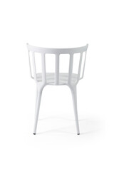 Plastic chair isolated on white background .back view