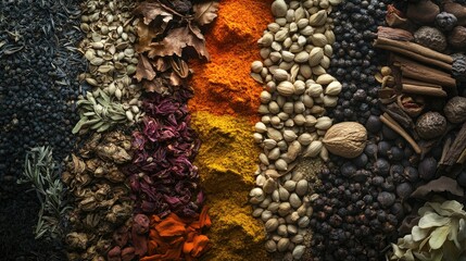 A Colorful Medley of Spices and Herbs