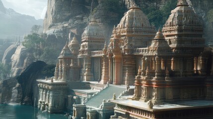 Ancient Temple Complex by the Water