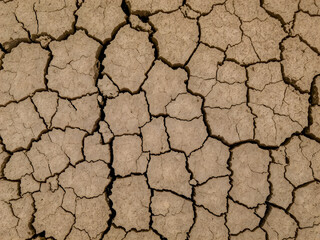 Fototapeta premium Dry cracked earth background. Global warming and climate change concept.
