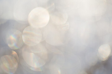 winter nature with snow and ice in blur. blurred background with abstract bokeh gray blue color