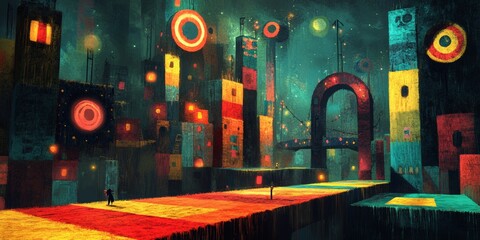 Carnival Adventure Zone, vibrant 2D platformer with spinning platforms, colorful floor, engaging game-themed obstacles for thrilling gameplay