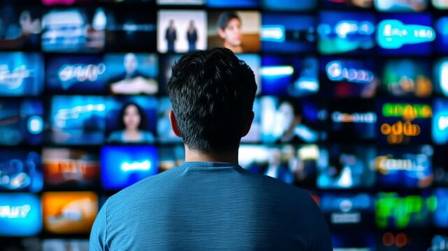 Man Overwhelmed by Information Overload, technology, internet, social media, screen addiction, digital detox
