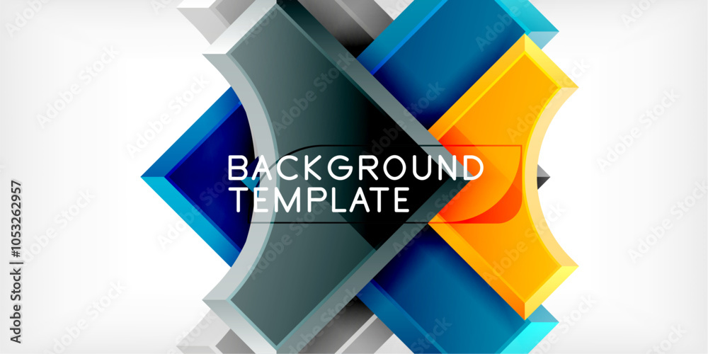 Poster Geometric design abstract background - circles and triangles