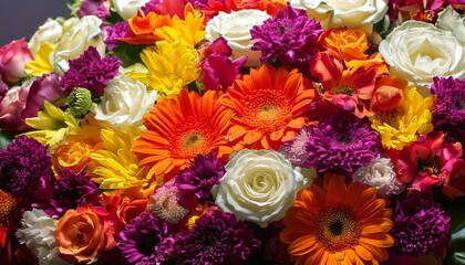 Obraz premium 色鮮やかなたくさんの花 Vividly Colorful Flowers