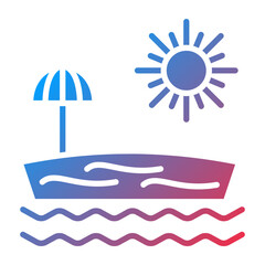 Beach Vector Icon Style