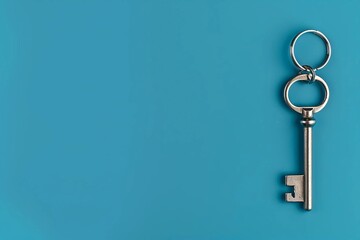 key on blue background