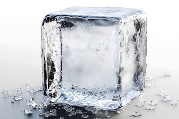 Single Ice Cube Close-up