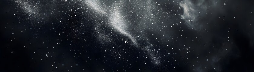 Obraz premium White Particles Scattered in a Dark Background