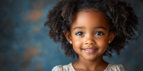 portrait of an black little girl with a smile