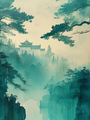 Traditional Chinese freehand landscape painting