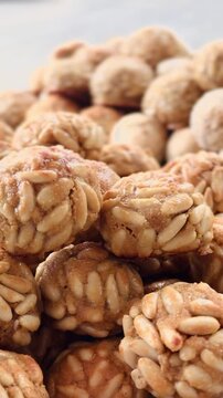 Panellets baked on a white background.