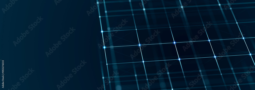 Poster technology background. honeycomb concept. big data. hexagonal space with connected dots and lines. 3