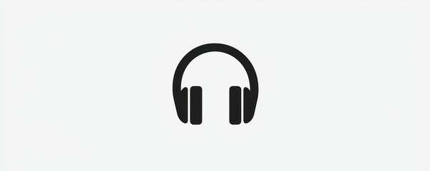 Headphones icon in a minimalist glyph style, clean and representing audio devices.