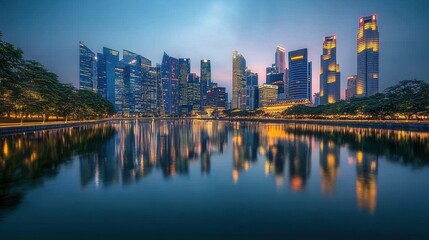 Fototapeta premium The City Skyline at Night