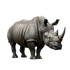 Obraz premium Endangered Rhino Animal Art On Transparent Background 