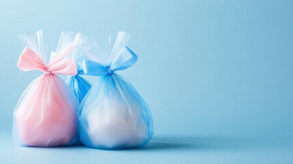 Colorful Candy Bags with Ribbons Tied in Bows