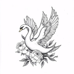 Fototapeta premium black and white peacock