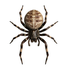 Obraz premium Close-Up Of Brown Spider With Striped Legs On Transparent Background 