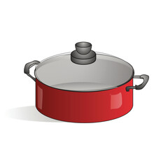 Realistic Cooking Pan Vector Illustration