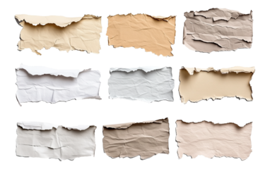 big set of aged colored papers