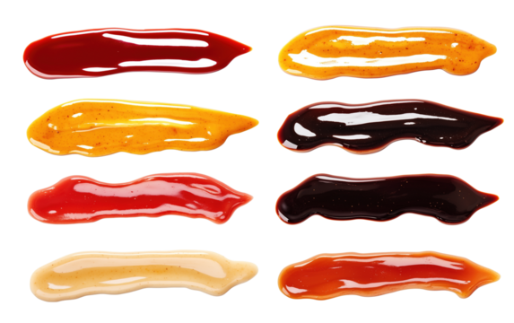 big set of sauces smears