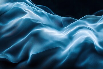 Obraz premium An abstract representation of flowing waves in soft blue hues, evoking a sense of tranquility and movement.