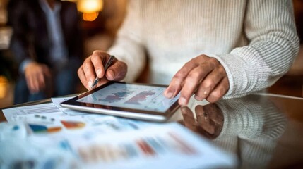 The Tablet with Financial Data