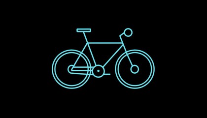 Fototapeta premium Line icon for bicycles, contemporary design for outdoor fitness.