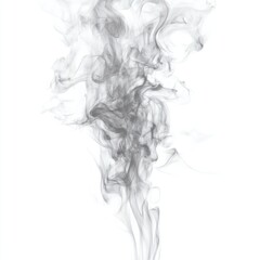 Ghostly mist with ethereal tendrils, isolated on white, focus on the vaporous texture
