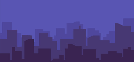 Winter City skyline illustration. Urban landscape. Daytime cityscape. Winter day in urban area with buildings vector illustration