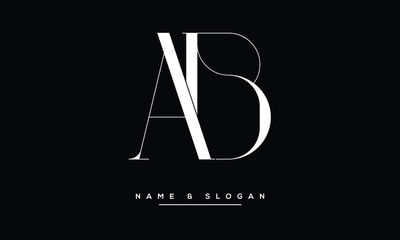 AB, BA Abstract Letters Logo Monogram