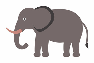 Obraz premium Elephant continuous vactor illustration on white background 