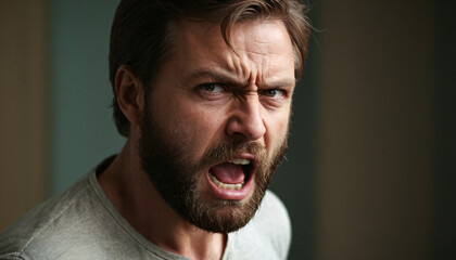 Bearded Man with an Angry Expression