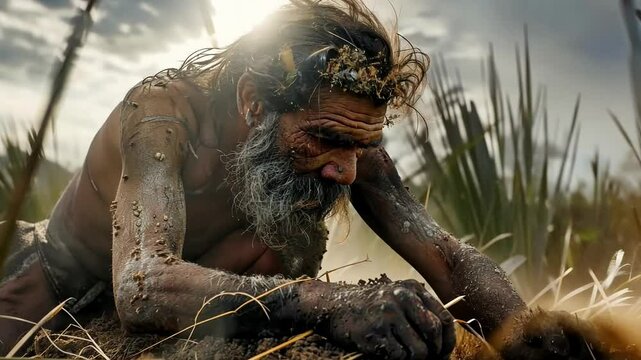 Ancient humanity: presenting prehistoric life with primitive man at the center, capturing daily routines, interactions, and the simplicity of life before modern advancements changed the world.