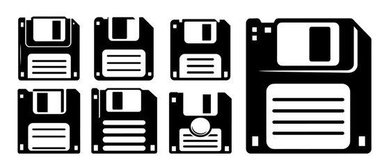 vintage computer floppy disks in minimalistic design