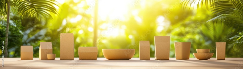 Leinwandbilder elegant and minimalist display of geometric shapes in a sunlit natural setting a harmony of form and