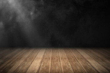 Surface of wooden floor. Abstract texture with mist or fog