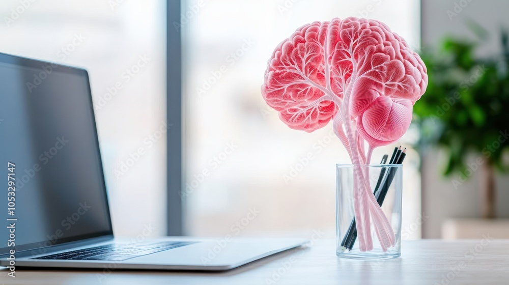 Aufkleber The intricate connection between technology and understanding the human brain in modern workspaces
